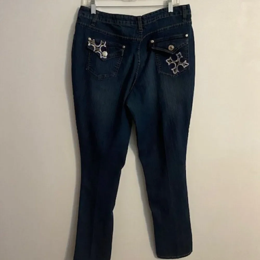 Brama Gold Jeans Co 5 pocket embellished denim, size 14 - Picture 2 of 3